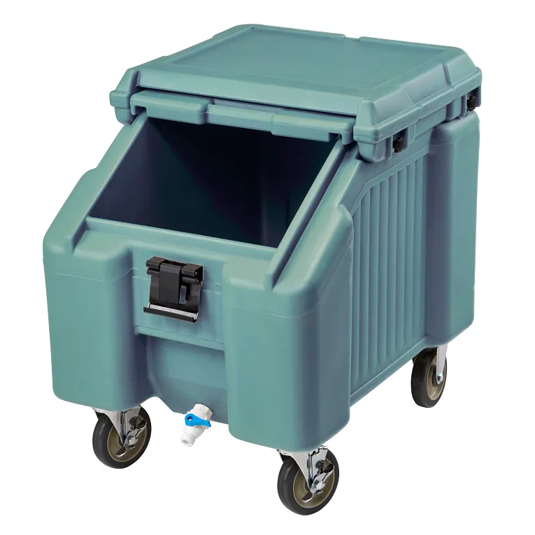 SlidingLid™ Ice Caddy, mobile, 28-3/4"H, 100 lb. capacity, Slate Blue