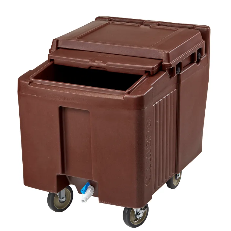 SlidingLid™ Ice Caddy, mobile, 29-1/4"H, 125 lb. capacity, Dark Brown