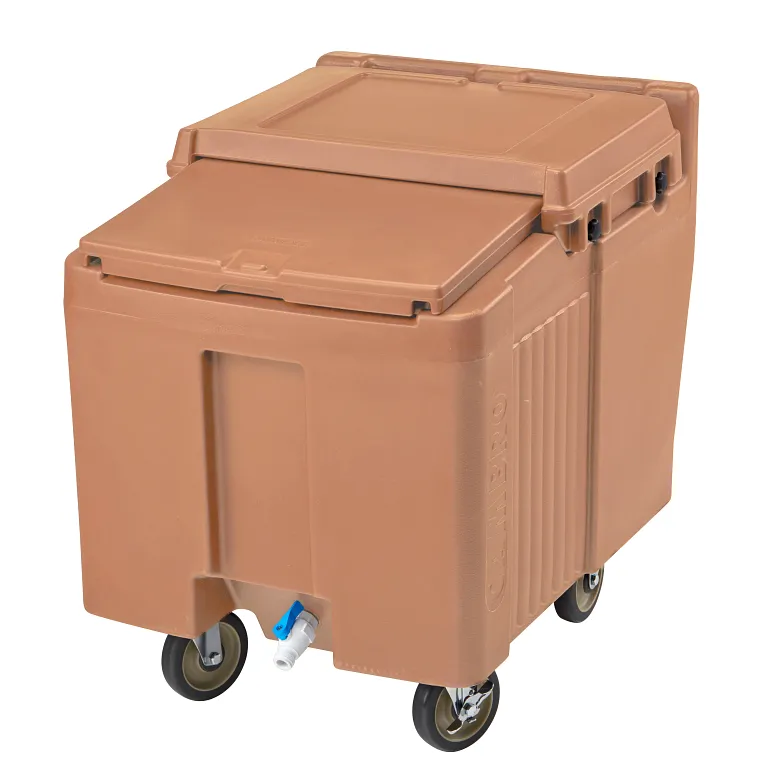 SlidingLid™ Ice Caddy, mobile, 29-1/4"H, 125 lb. capacity, Coffee Beige