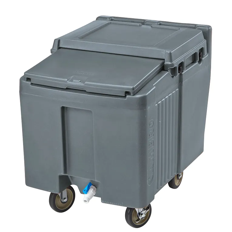 SlidingLid™ Ice Caddy, mobile, 29-1/4"H, 125 lb. capacity, Granite Grey
