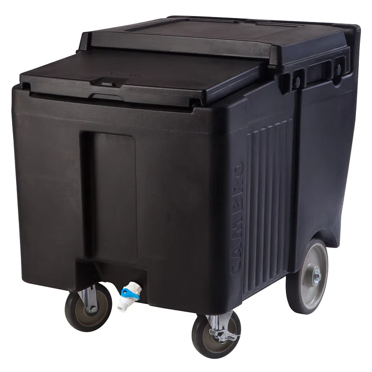 SlidingLid™ Ice Caddy, mobile, 29-1/4"H, 125 lb. capacity, Black