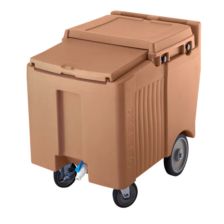 SlidingLid™ Ice Caddy, mobile, 29-1/4"H, 125 lb. capacity, Coffee Beige