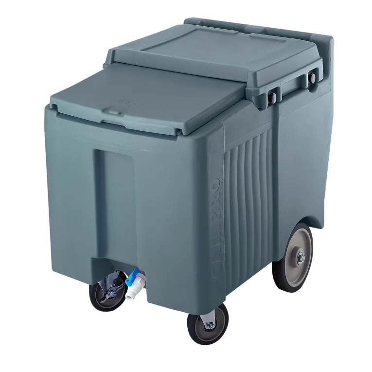 SlidingLid™ Ice Caddy, mobile, 29-1/4"H, 125 lb. capacity, Granite Grey