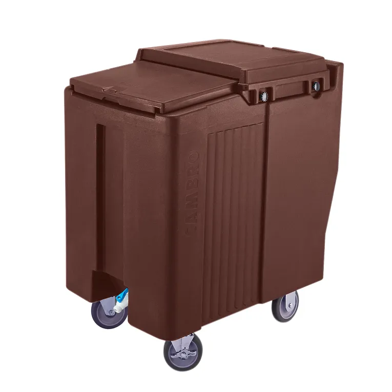 SlidingLid™ Tall Ice Caddy, mobile, 37-1/2"H, 175 lb. capacity, Dark Brown