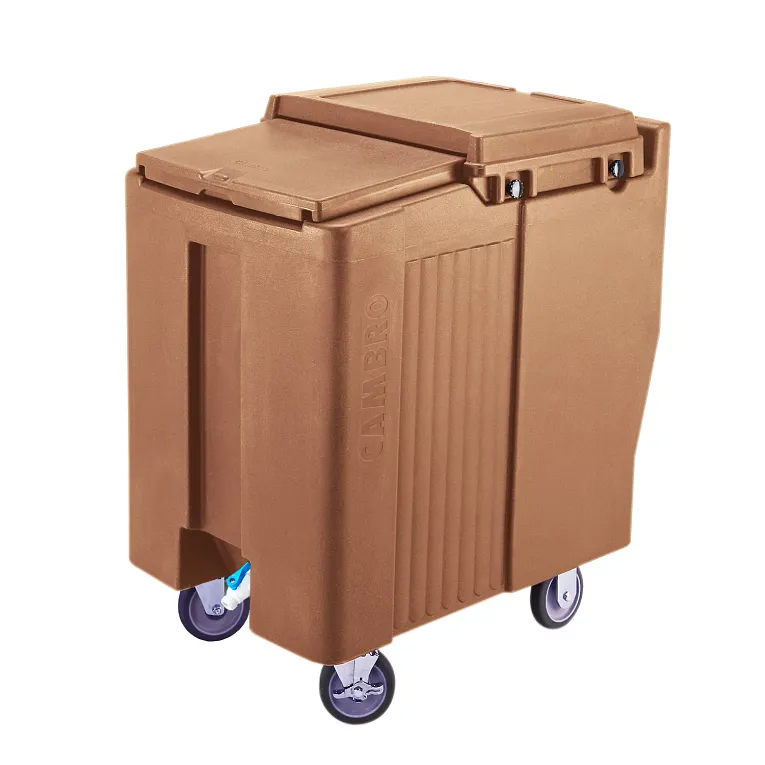 SlidingLid™ Tall Ice Caddy, mobile, 37-1/2"H, 175 lb. capacity, Coffee Beige