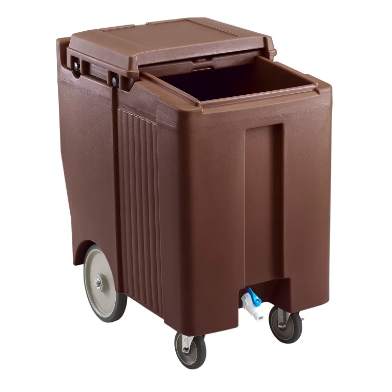 SlidingLid™ Tall Ice Caddy, mobile, 37-1/2"H, 175 lb. capacity, Dark Brown
