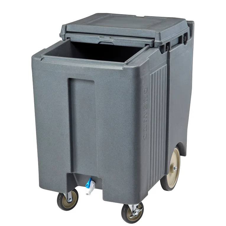 SlidingLid™ Tall Ice Caddy, mobile, 37-1/2"H, 175 lb. capacity, Granite Grey