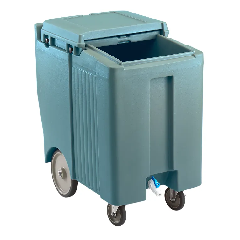 SlidingLid™ Tall Ice Caddy, mobile, 37-1/2"H, 175 lb. capacity, Slate Blue