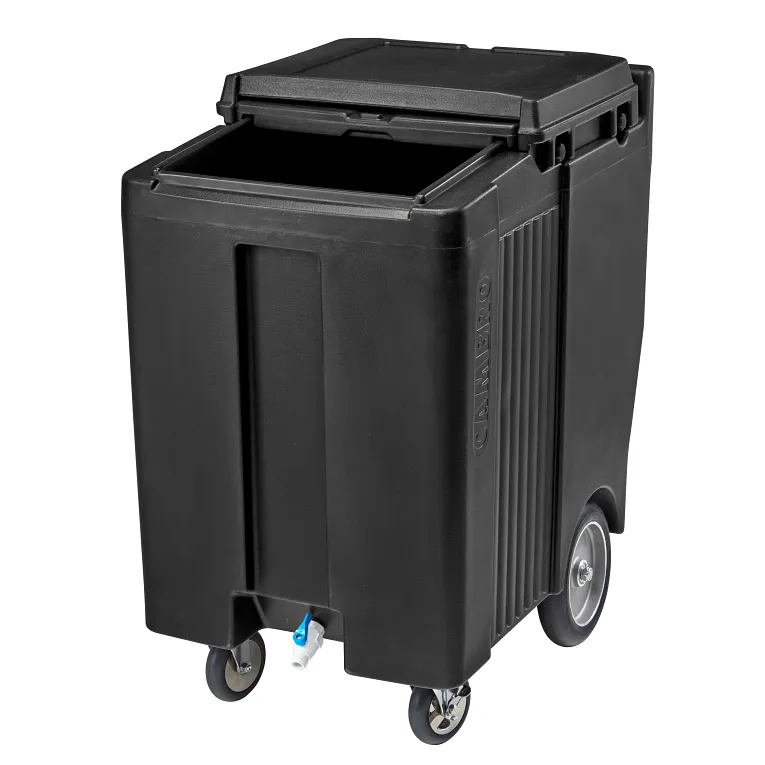 SlidingLid™ Tall Ice Caddy, mobile, 39-1/2"H, 200 lb. capacity, Black
