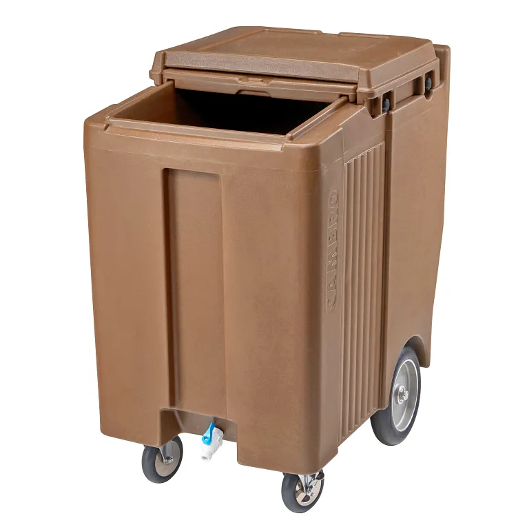 SlidingLid™ Tall Ice Caddy, mobile, 39-1/2"H, 200 lb. capacity, Coffee Beige