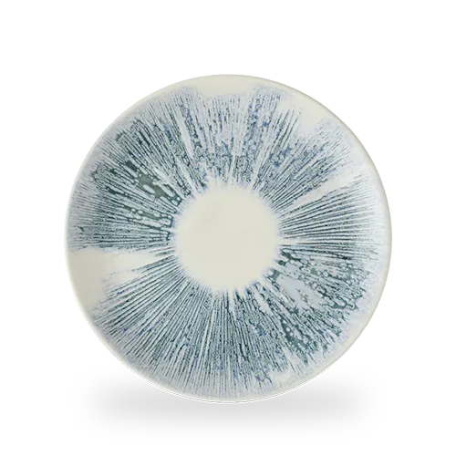 Plate, 11 1/4" dia., round, coupe, Evolve, Inked Lyra, blue