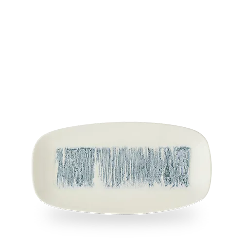 Plate, 11 3/4 X 6", oblong, Inked Lyra, blue