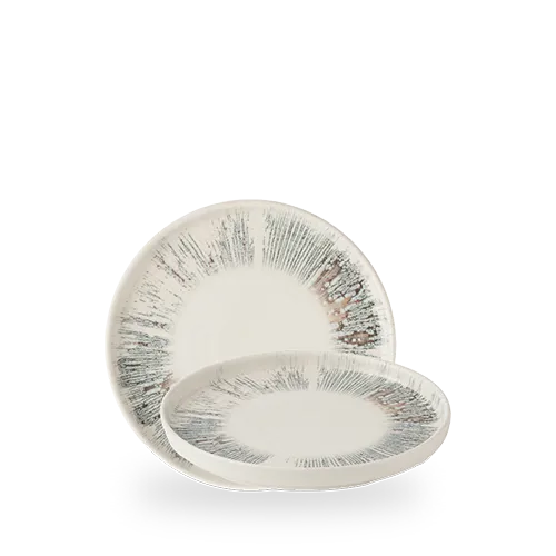 Plate, 8 1/4" dia., round, walled, Inked Lyra, pink
