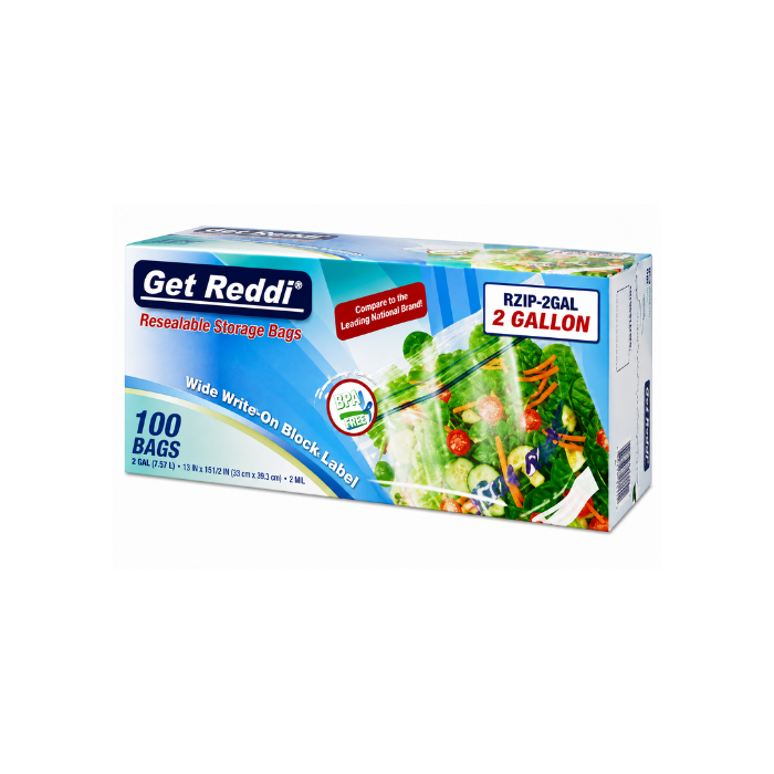 2-Gallon Zipper-Close Plastic Bags