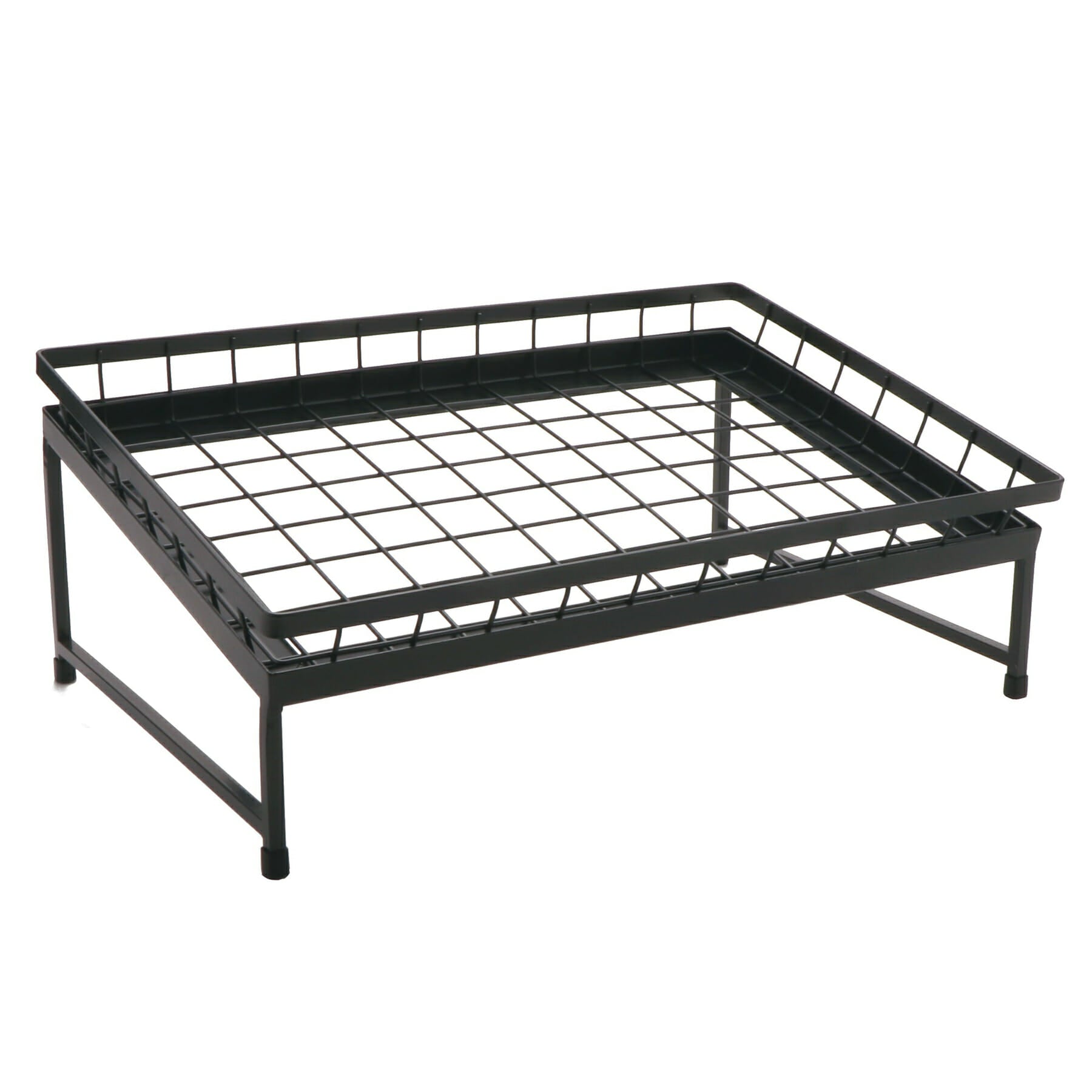 Urban Renewal 2-Piece Angled Display Stand Set with Wire Basket