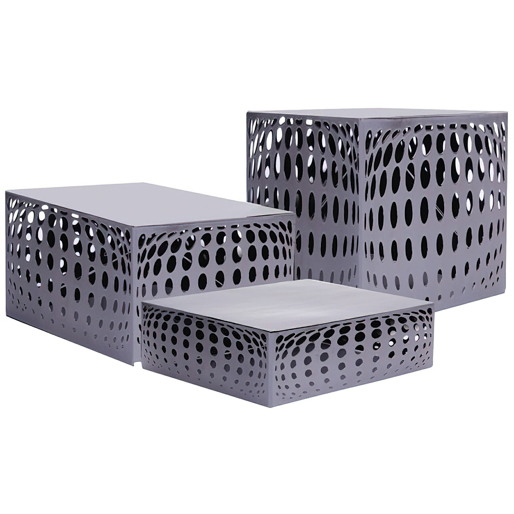 Urban Renewal Bulge 3-Piece Display Riser Set, Silver