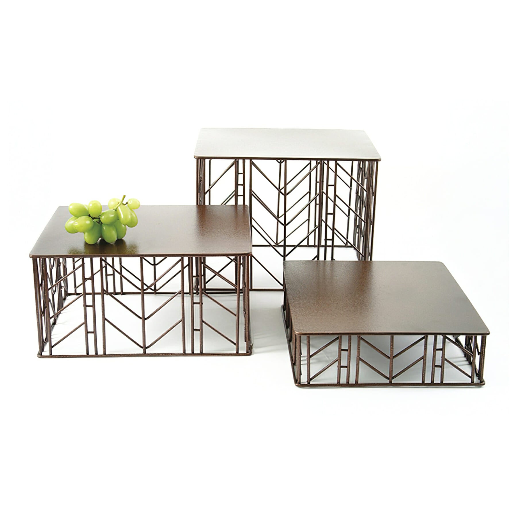 Prairie 3-Piece Display Riser Set, Brown