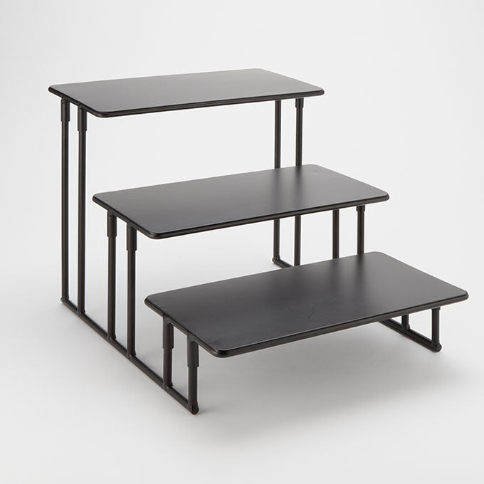 3-Tier Rectangular Display Stand, Black