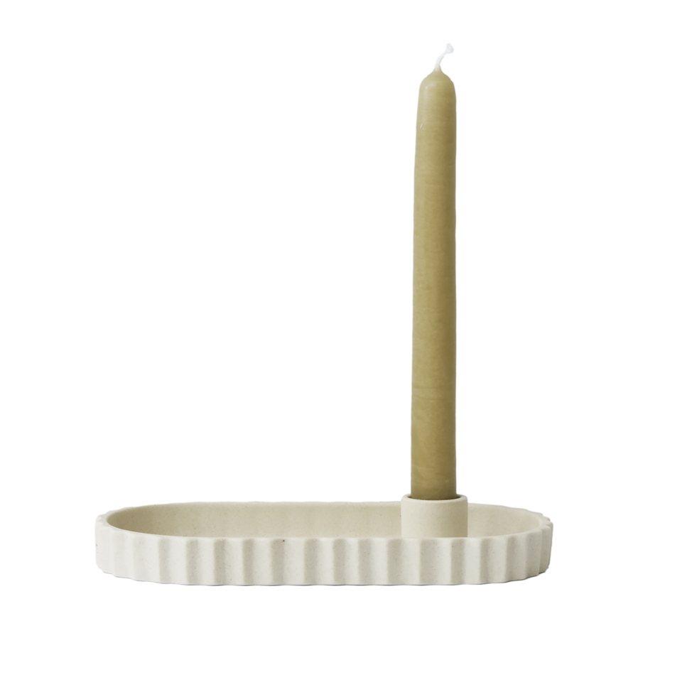 Jars Sillage 7.7” x 3.9” Beige Candle Holder