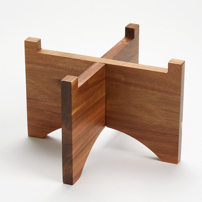 7-3/4"H Acacia Wood Stacking Juice Dispenser Base