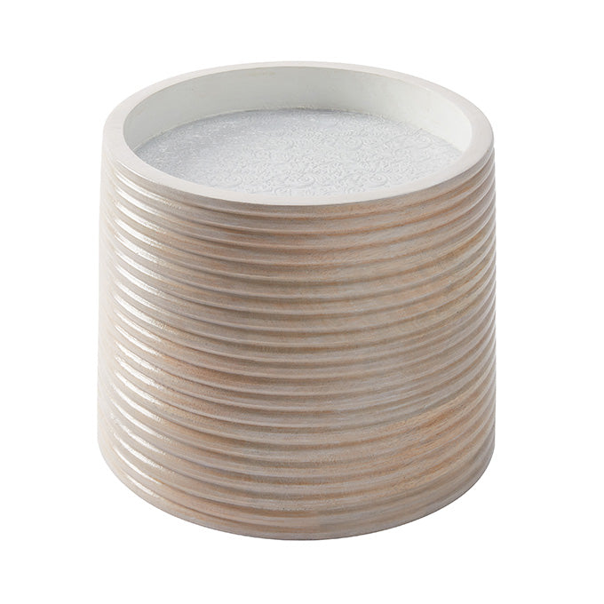 7-3/4"H Sun-Bleached Wood Stacking Juice Dispenser Base