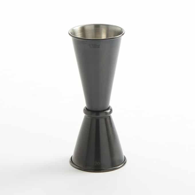 1 x 1-1/2 oz. Jigger, Black Finish, 4-1/4"H, 1-3/4"D