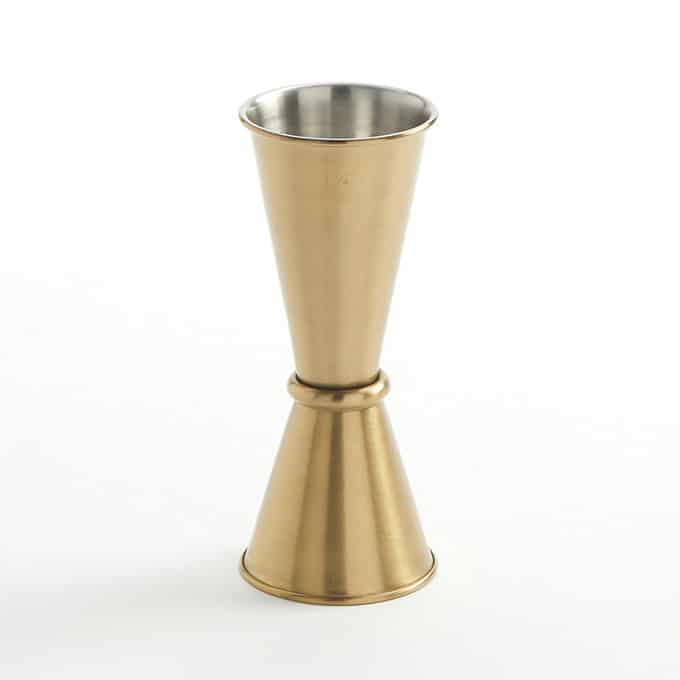 1 x 1-1/2 oz. Jigger, Gold Finish, 4-1/4"H, 1-3/4"D