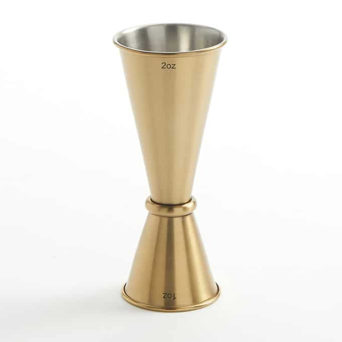 1 x 2 oz. Jigger, Gold Finish, 4-3/4"H, 2"D