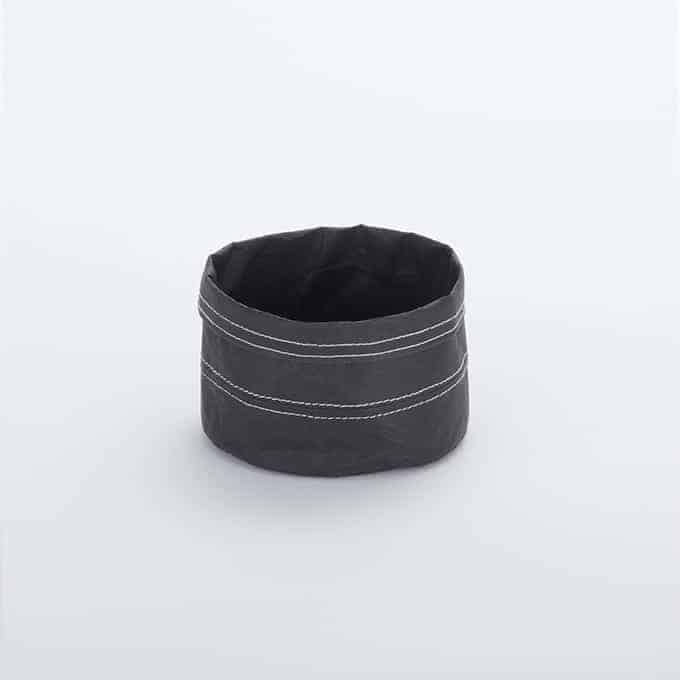 5"D x 4"H Reusable Black Kraft Bag