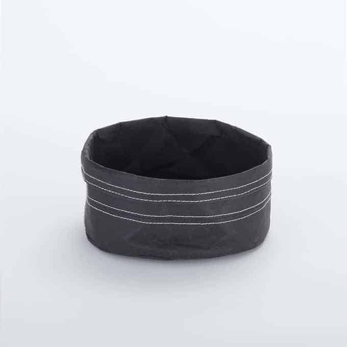 7"D x 4"H Reusable Black Kraft Bag