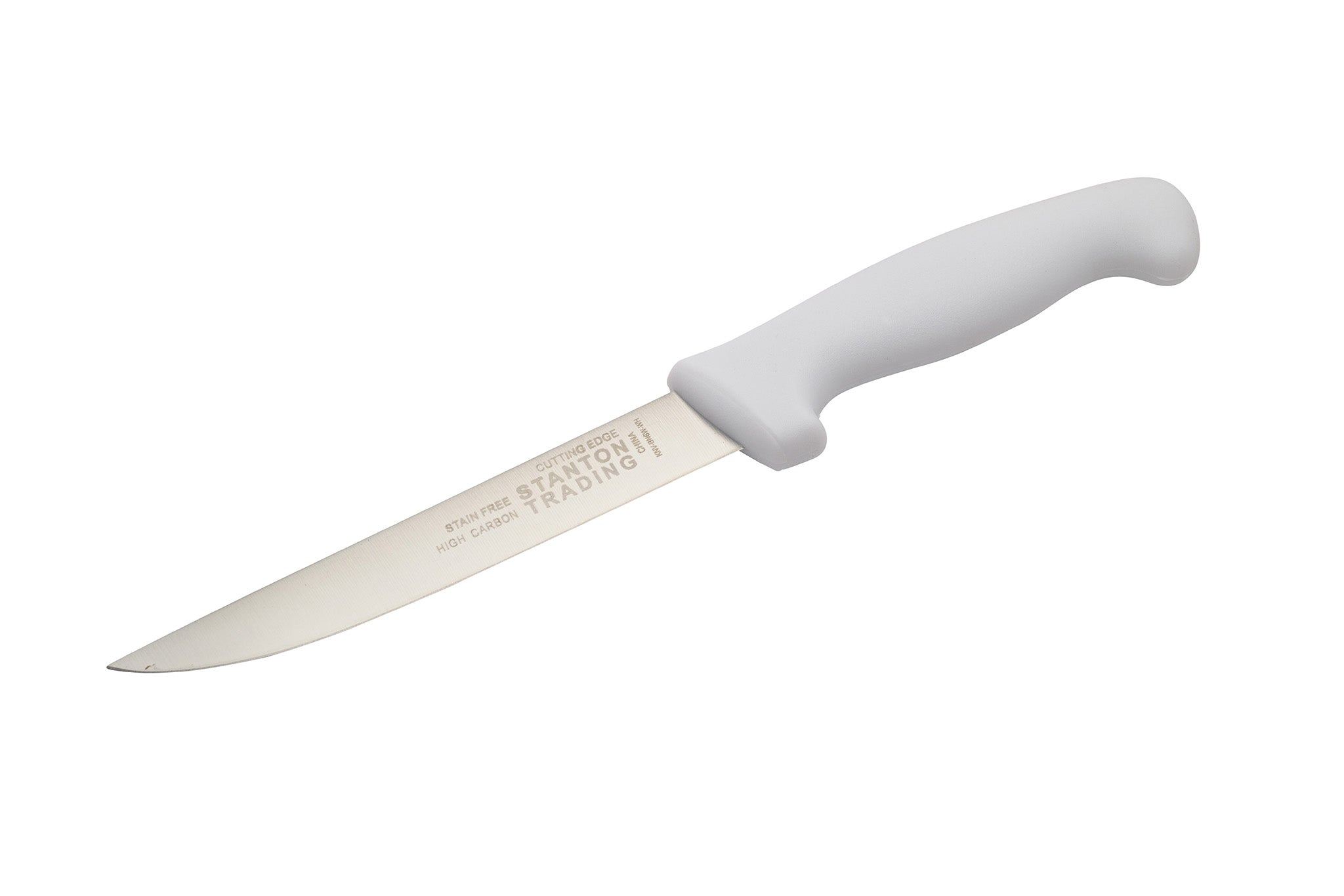 Boning Knife 6", Wide, White Polypropylene Handle