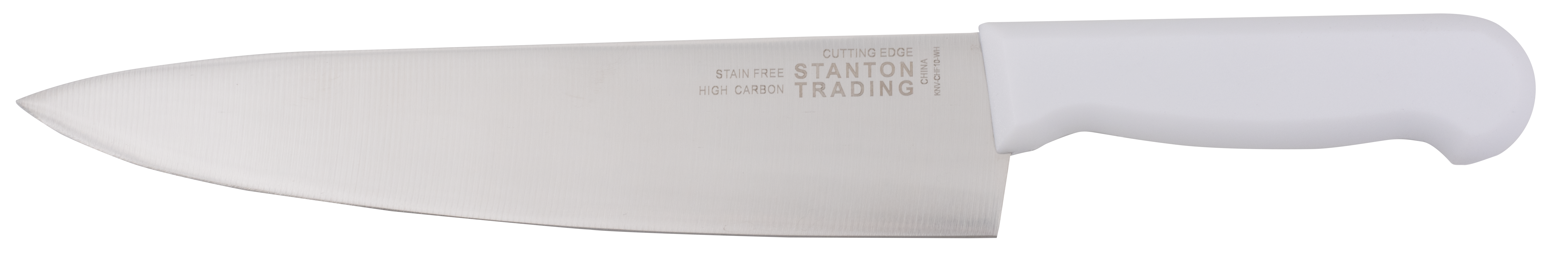 Chef Knife 10", White Polypropylene Handle, Straight Edge