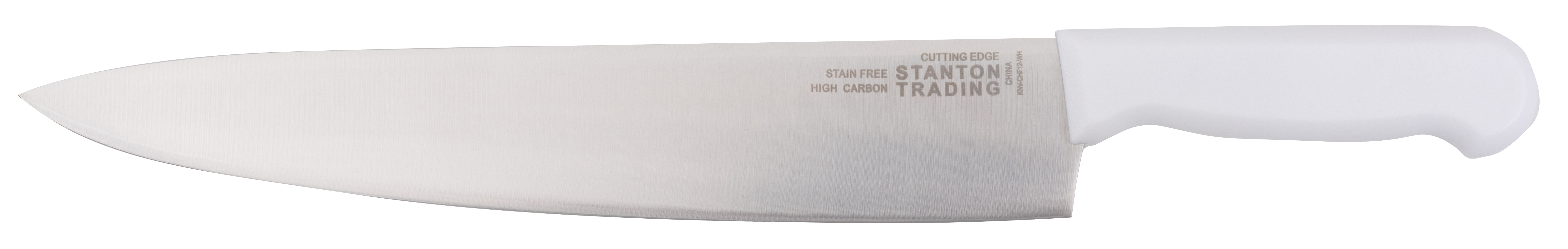 Chef Knife 12", White Polypropylene Handle, Straight Edge