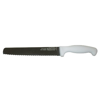 Slicer Knife 8", White Polypropylene Handle, Serrated Edge