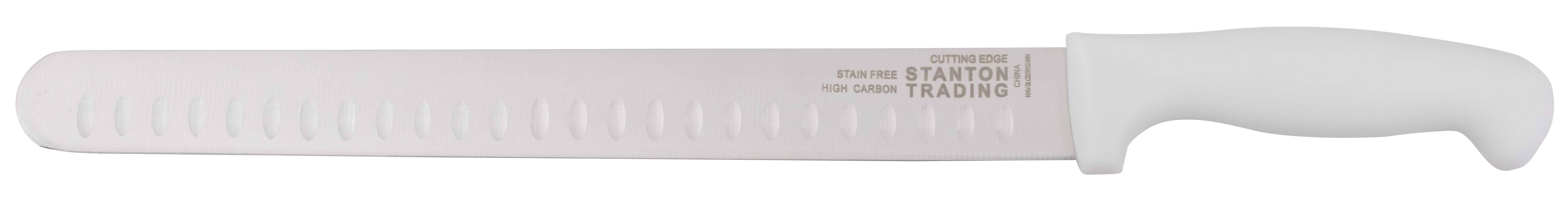 Slicer Knife 12", White Polypropylene Handle, Straight Edge