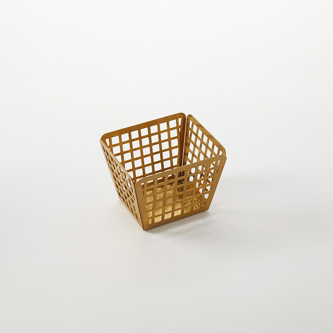 4-1/8" x 3-1/4" Rectangular Stainless Steel Basket, Gold