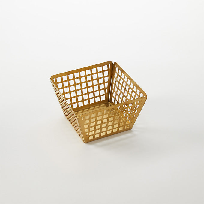 5" Square Stainless Steel Basket, Gold