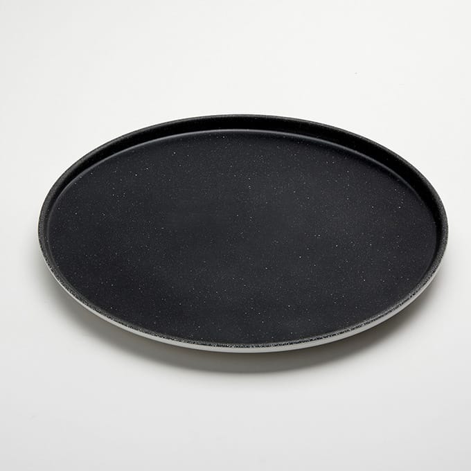 Lift 13" Melamine Plate, White/Black Speckles