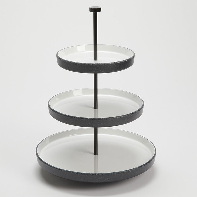 Lift Tiered Melamine Stand, 17.5"H, Speckled