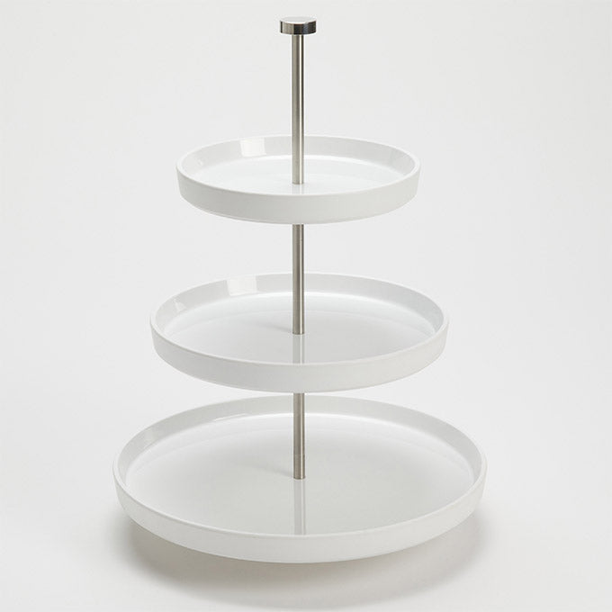 Lift Tiered Melamine Stand, 17.5"H, White