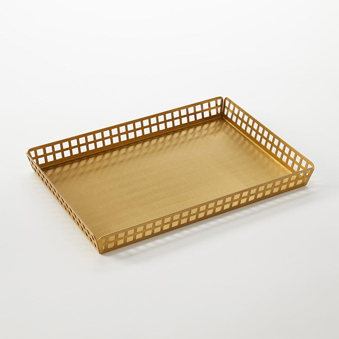 10" x 7" Stainless Steel Platter, Gold Finish