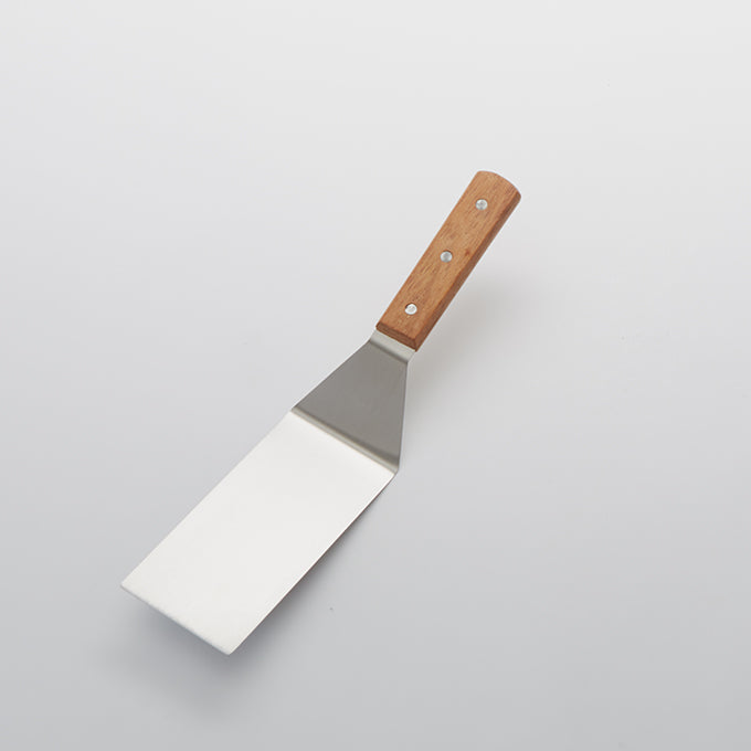 12"L Stainless Steel Straight Turner, Wood Handle