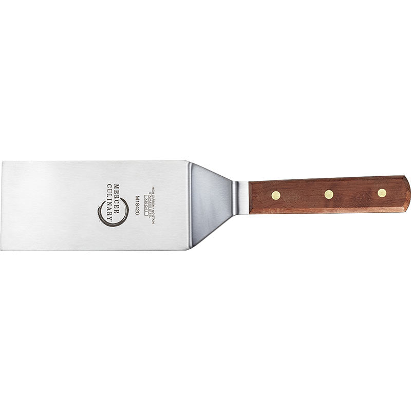 Praxis® 6" x 3" Square Edge High Carbon Japanese Stainless Steel Turner with Rosewood Handle