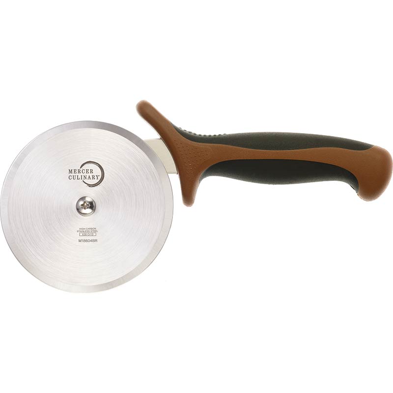 4" Millennia® Pizza Cutter, High-Carbon Japanese Steel, Santoprene® Handle, Brown