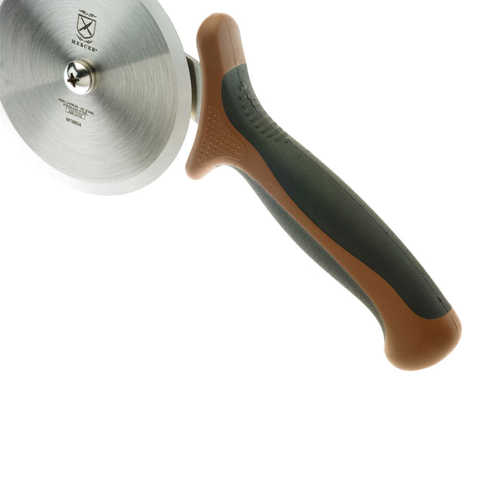 4" Millennia® Pizza Cutter, High-Carbon Japanese Steel, Santoprene® Handle, Brown