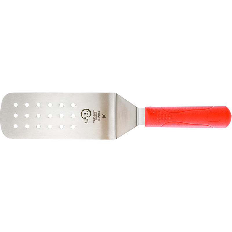 8" x 3" Millennia® Turner, Perforated Japanese Steel Blade, Polypropylene Handle, Red