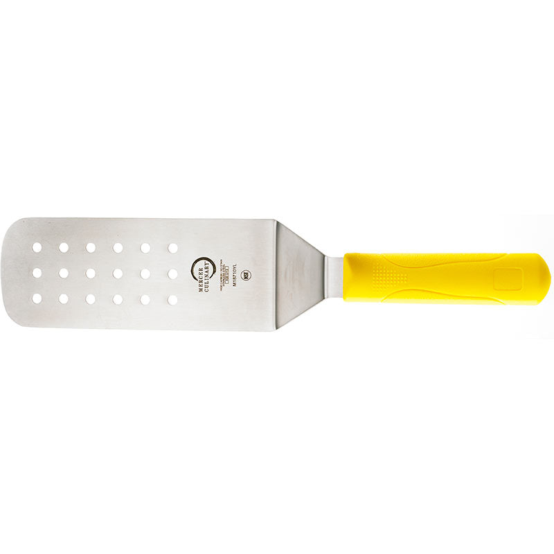 8" x 3" Millennia® Turner, Perforated Japanese Steel Blade, Polypropylene Handle, Yellow