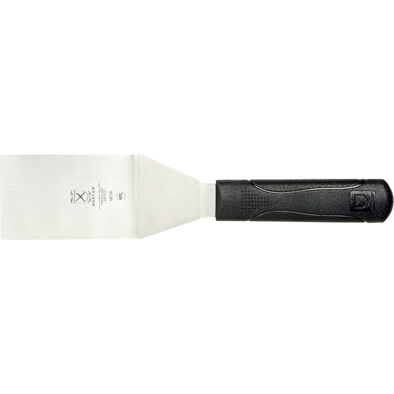 4" x 2-1/2" Millennia® Turner, Square Edge Solid Japanese Steel Blade, Polypropylene Handle, Black