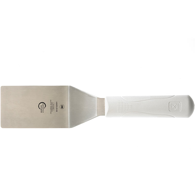 4" x 2-1/2" Millennia® Turner, Square Edge Solid Japanese Steel Blade, Polypropylene Handle, White