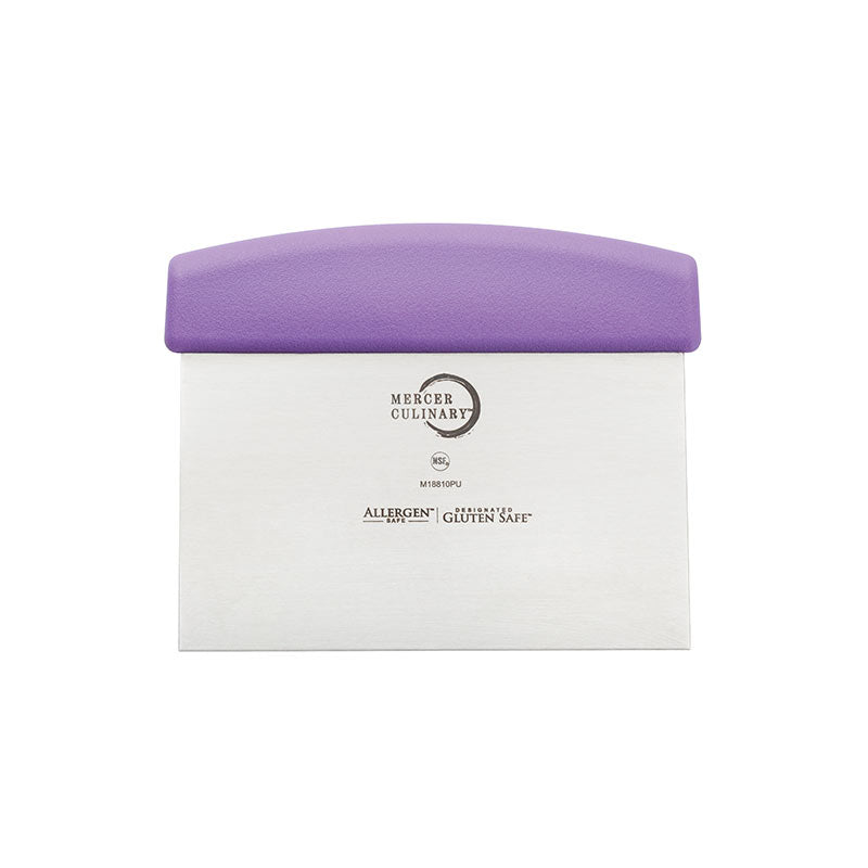 6" x 3" Millennia® Bench Scraper, Japanese Stainless Steel Blade, Polypropylene Handle, Purple